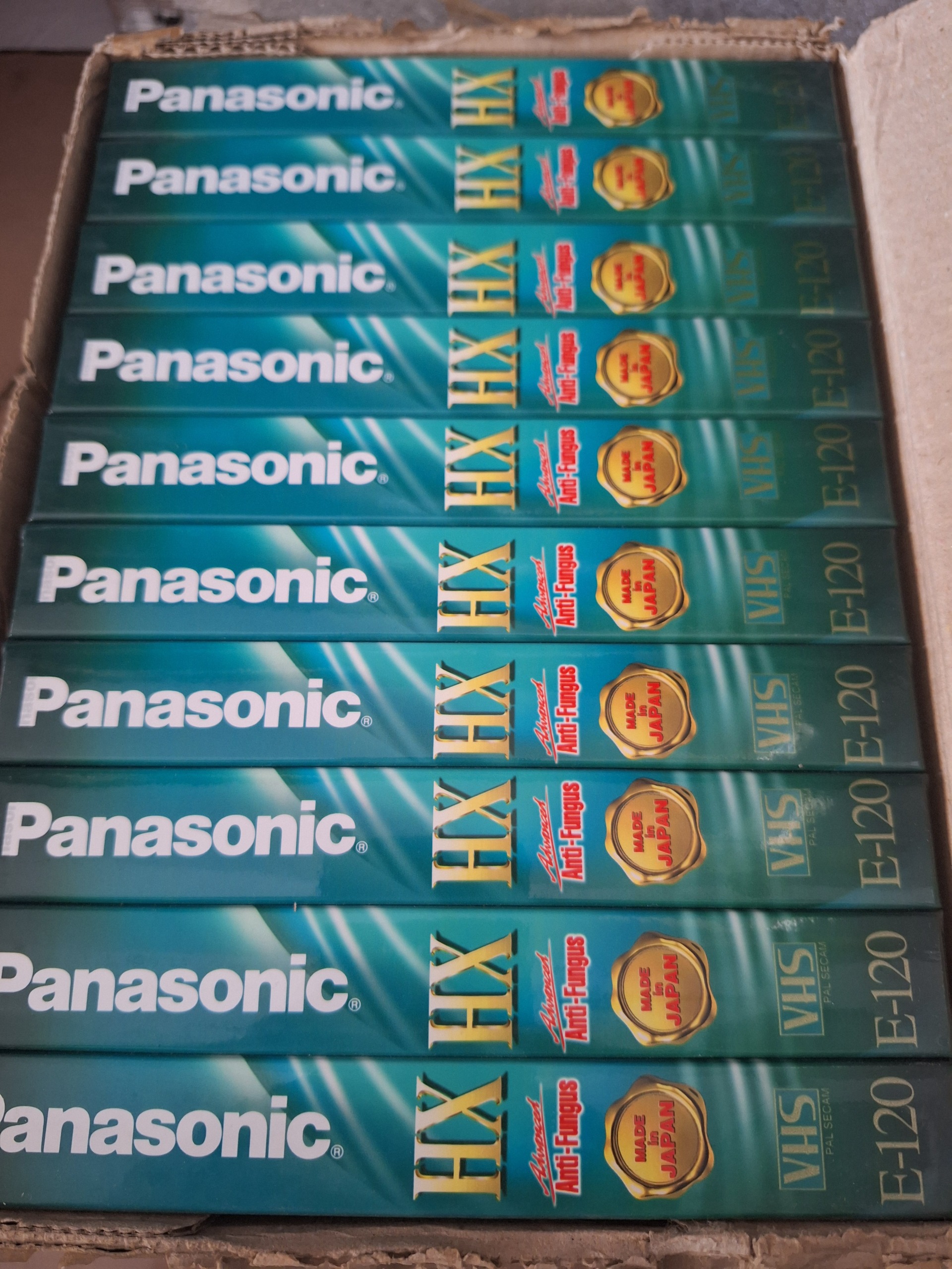 ده عدد نوار خام VHS پاناسونیک HX تایم 120