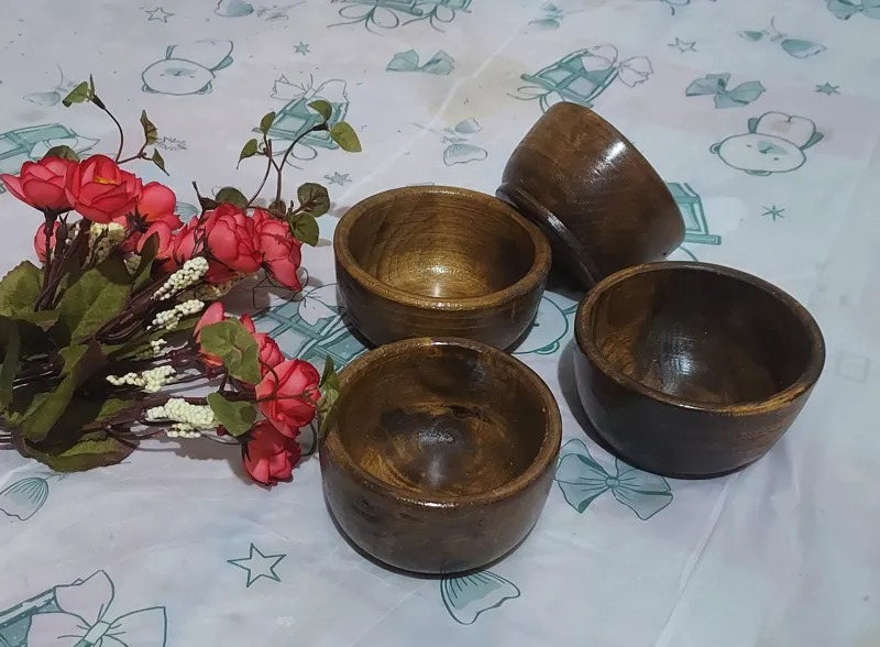 کاسه چوبی تک قطر 10 سانت
