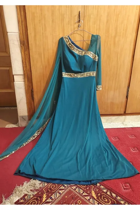 پیراهن مجلسی سبز  پولکدوزی