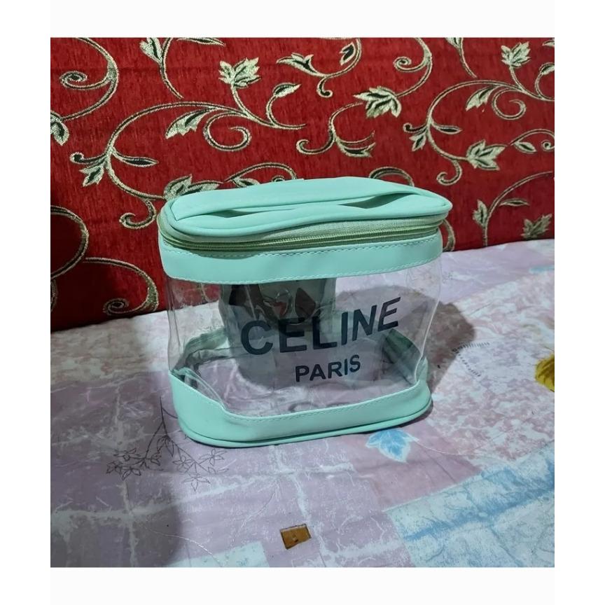 کیف لوازم آرایش جادار رنگ سبزآبی