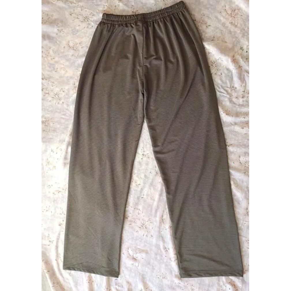 شلوار کمرکش زنانه زیتونی