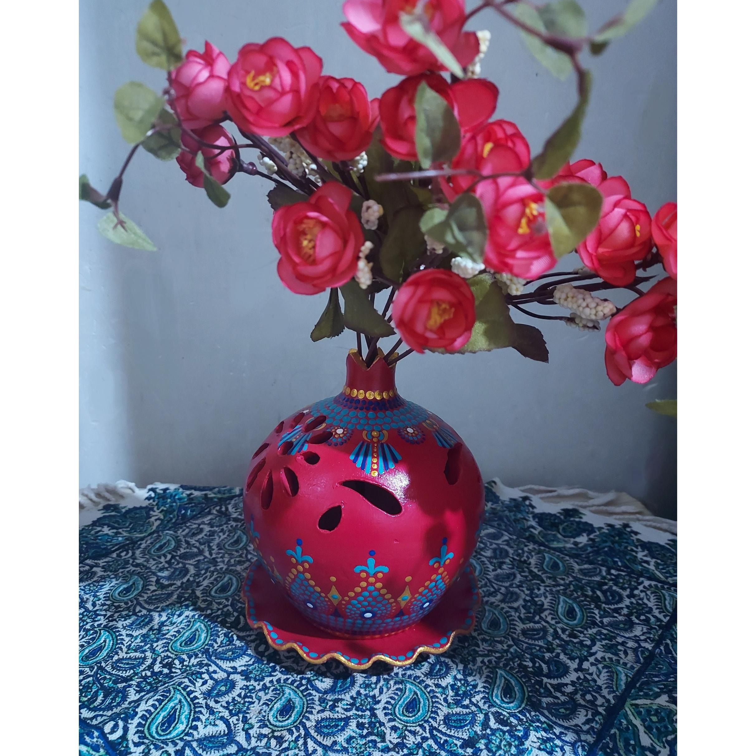 گلدان دکوری طرح انار یلدا