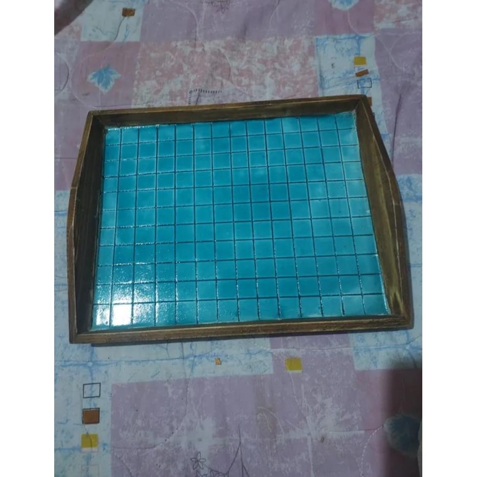 سینی چوبی طرح کاشی