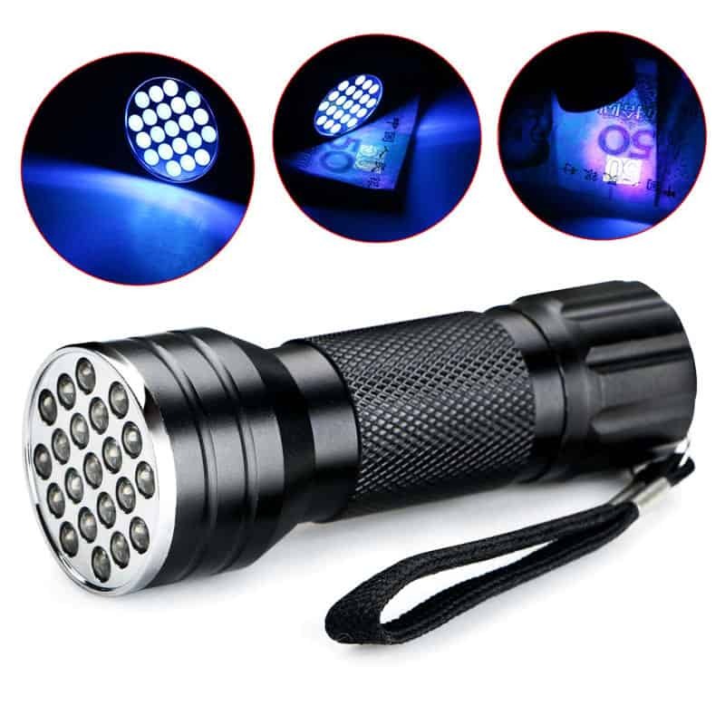 چراغ قوه فلزی UV (فرابنفش)/ 21 LED /شناسایی عقرب02