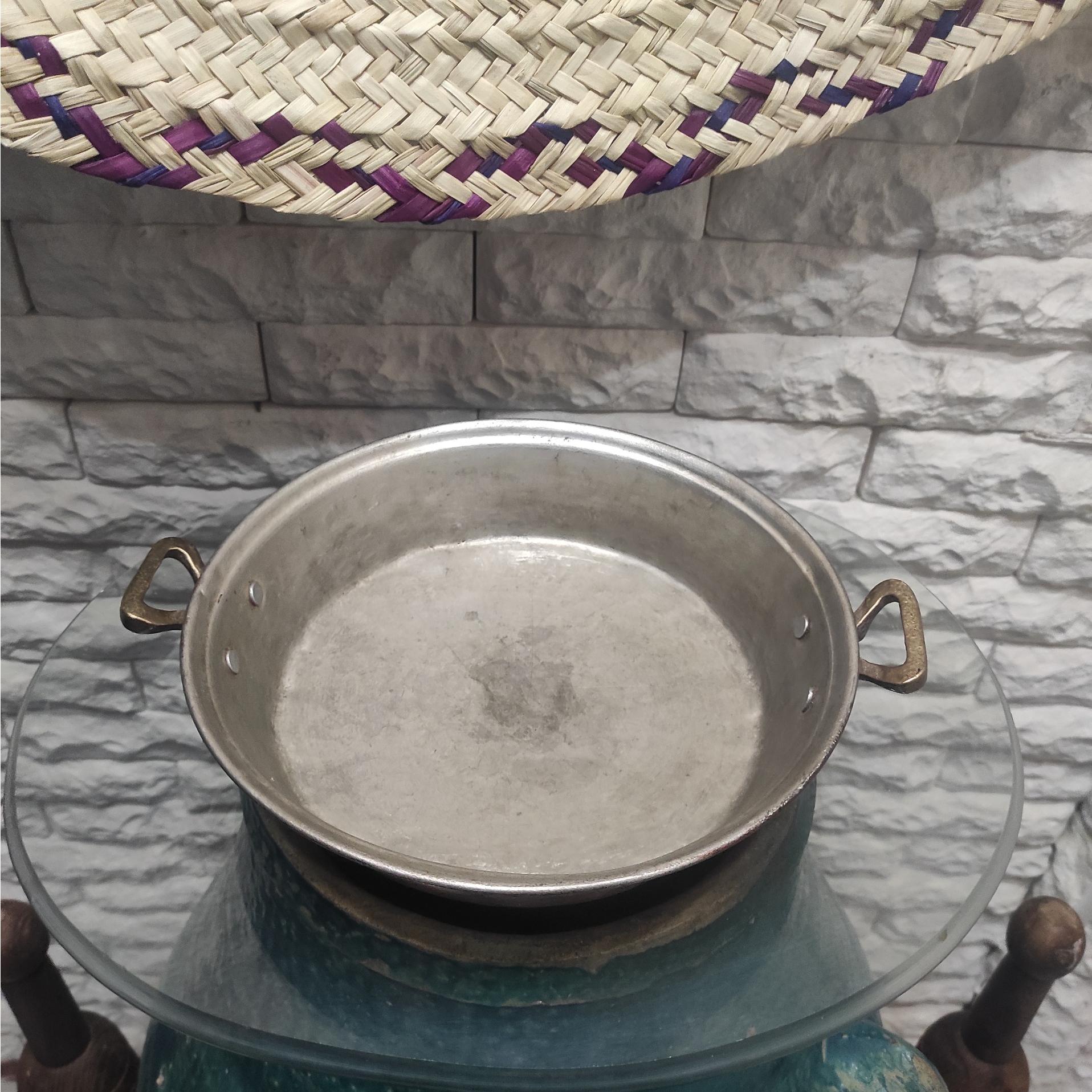 تابه مسی دسته برنجی