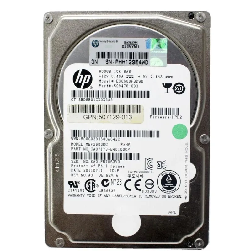 هارد سرور اچ پی HP SAS 600 10K SSF