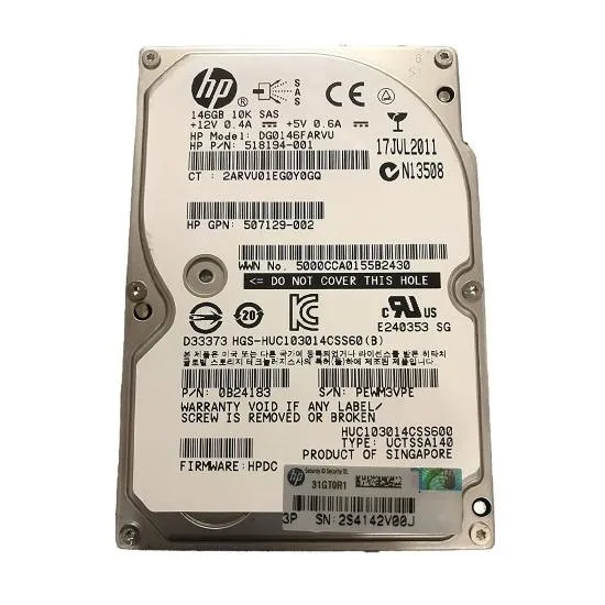 هارد سرور اچ پی HP 146GB 10K 6GB/s