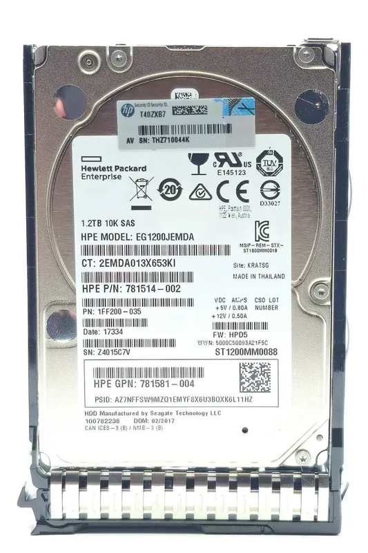 هارد سرور SAS hp 1/2TB 12G 10K J9F48A