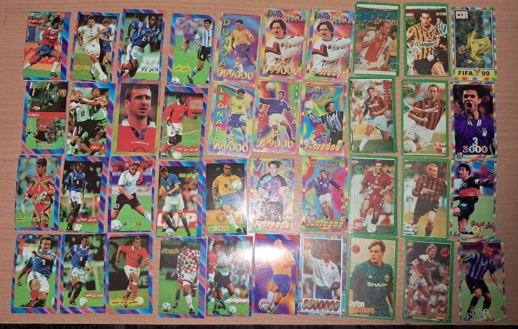 کارت فوتبالی قطع کوچک- 40 عدد(اصل با قدمت 25 سال)