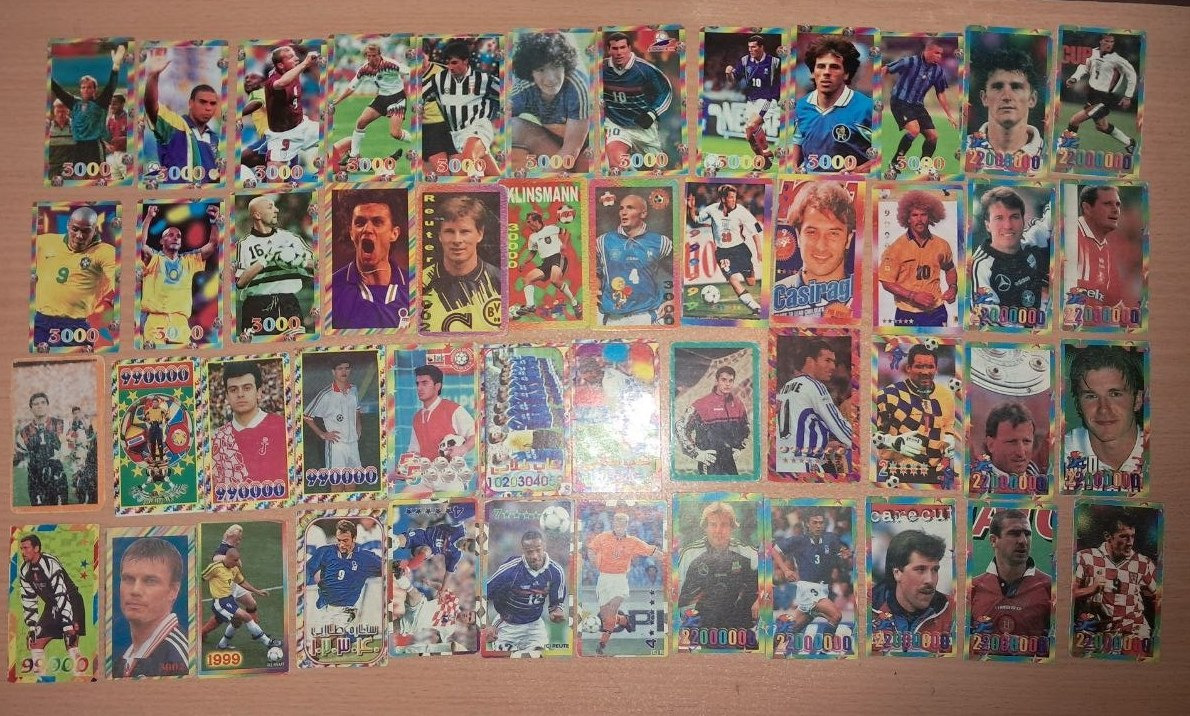 کارت فوتبالی کوچک. خارجی و ایرانی. 48 عدد. اصل