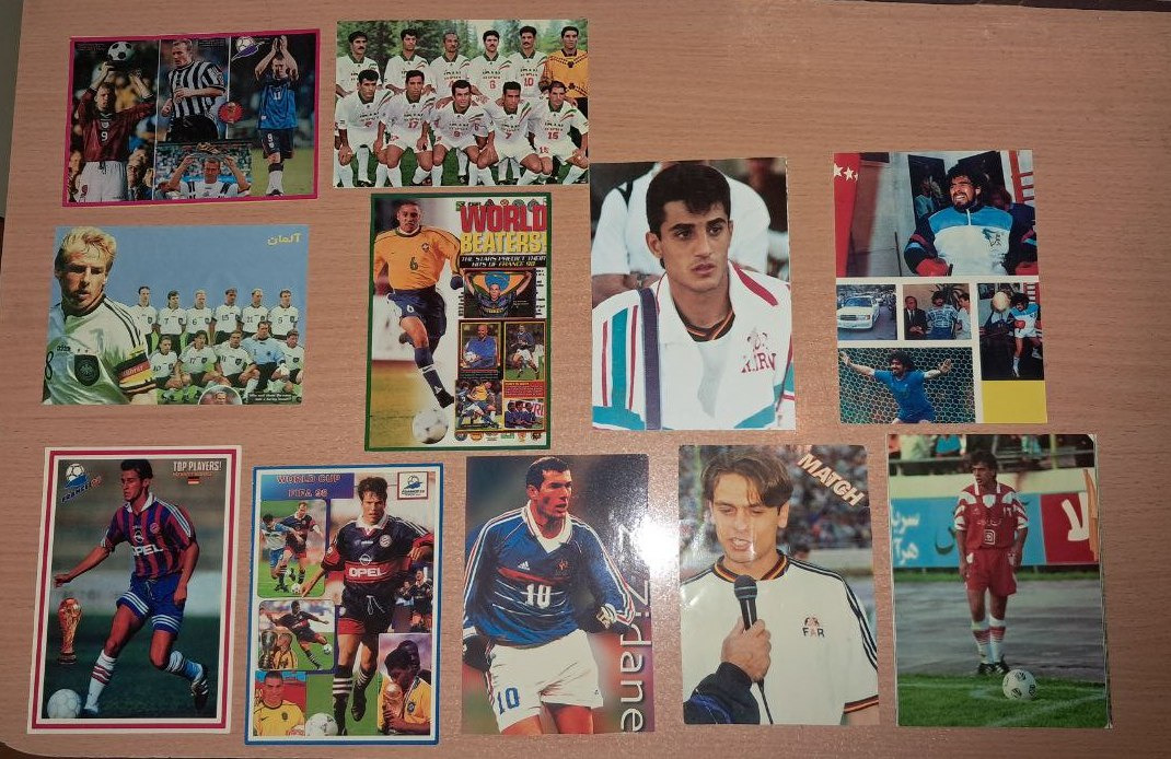 11 عدد عکس پوستری فوتبالی ایرانی خارجی.قدمت 25 سال