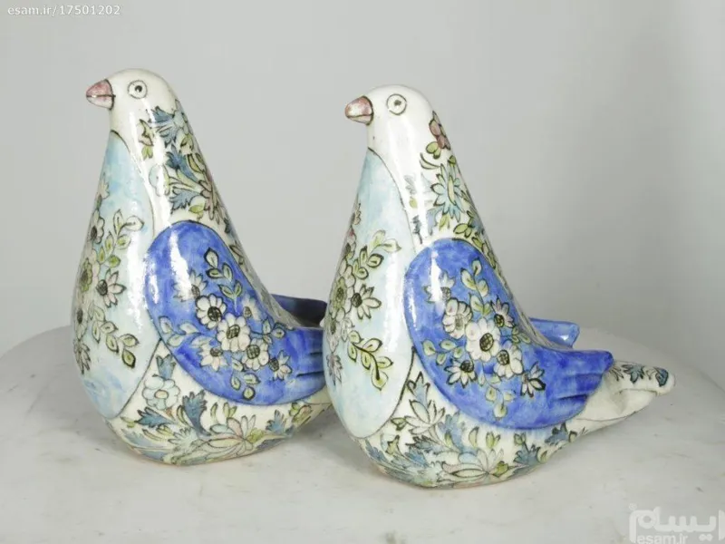 کبوتران سفالی لعابی بزرگ هنر اصیل ایران