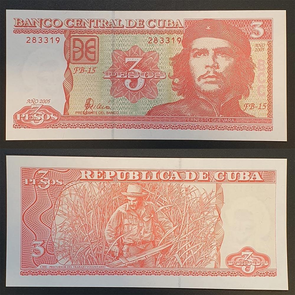 اسکناس 3 پزو کوبا- چه گوارا