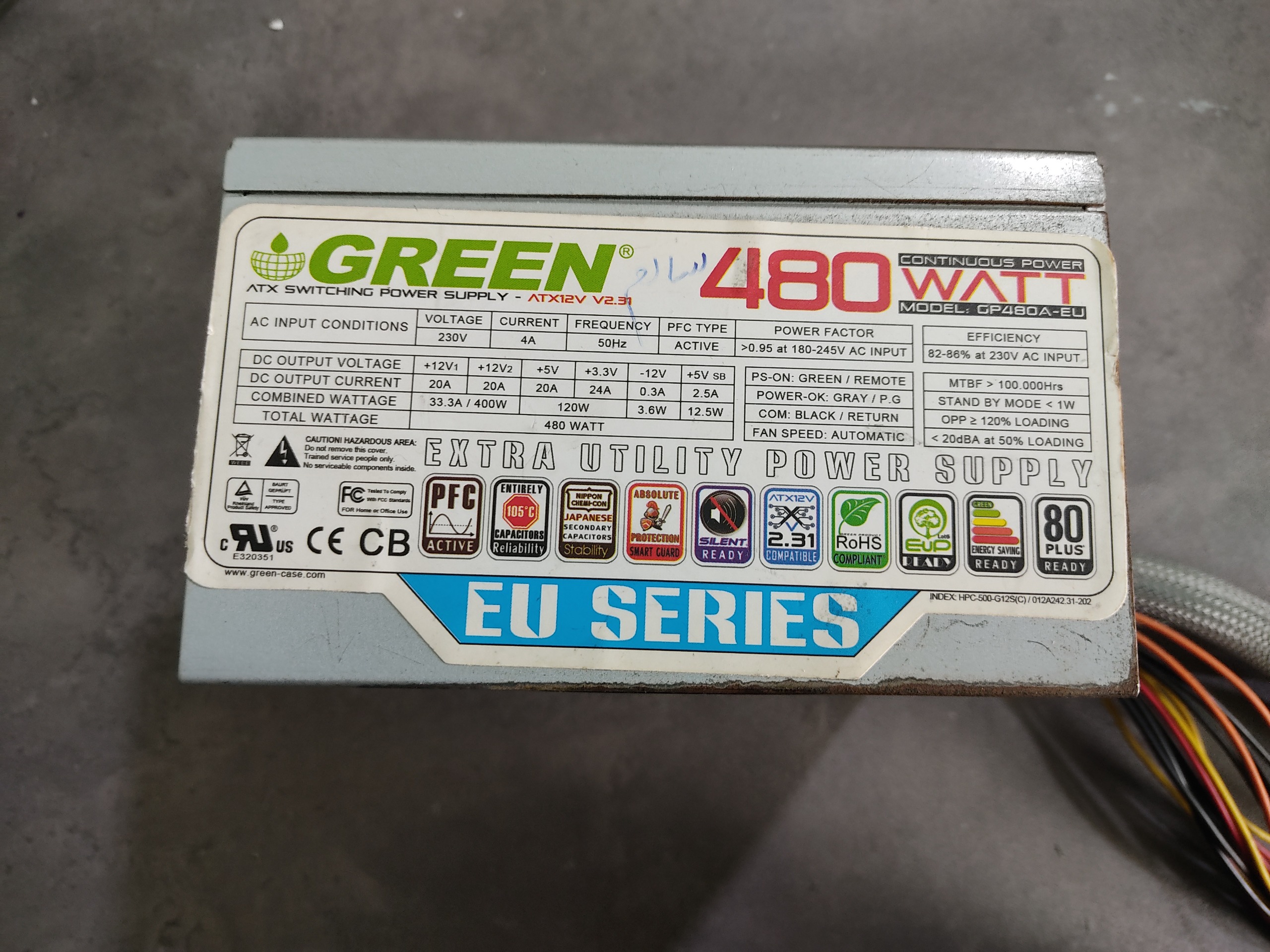 پاور گرین 480A-EU دارای هشت پین گرافیک
