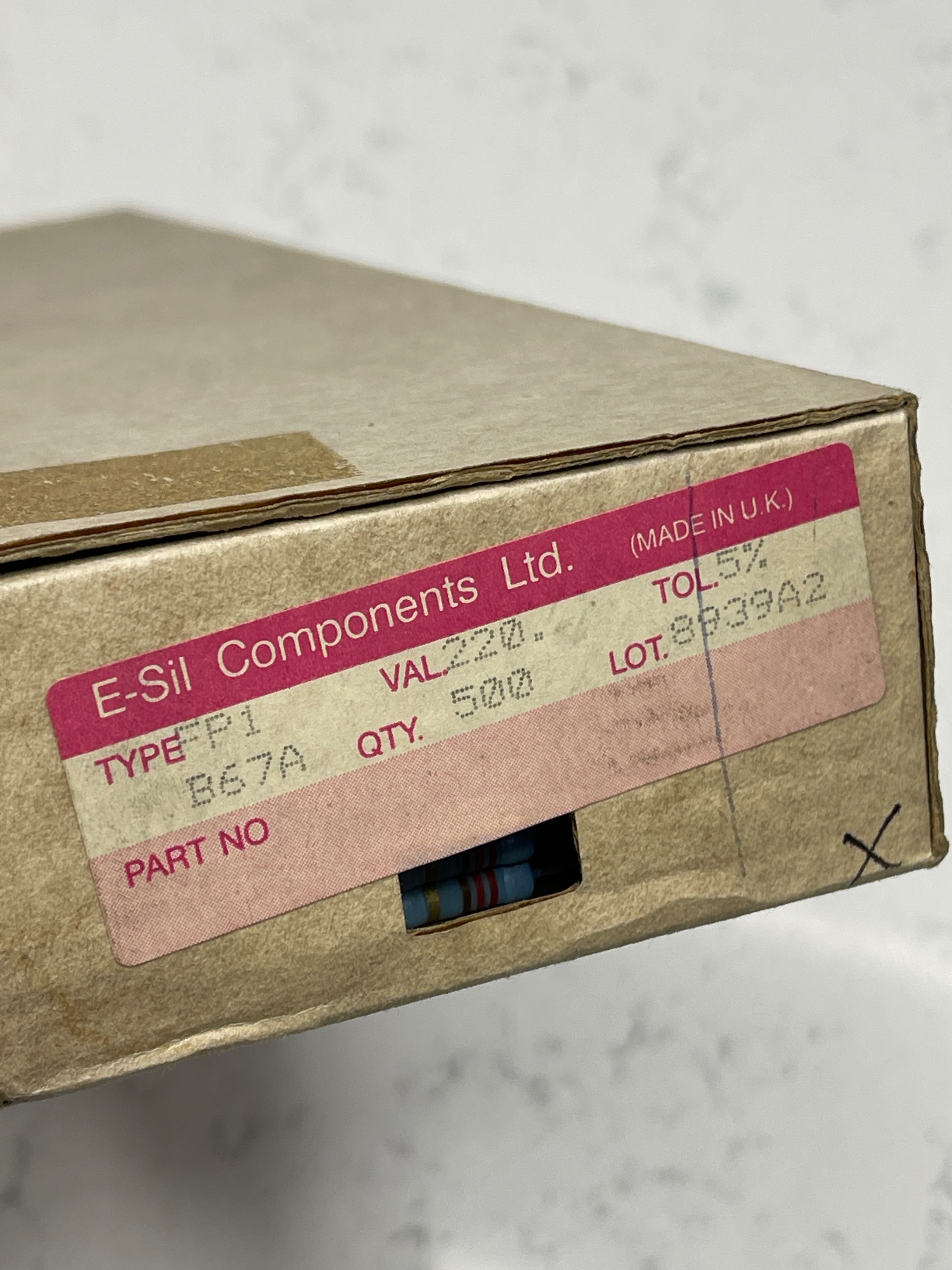 مقاومت انگلیسی 220 اهم 1 وات متال فیلم 10 عدد