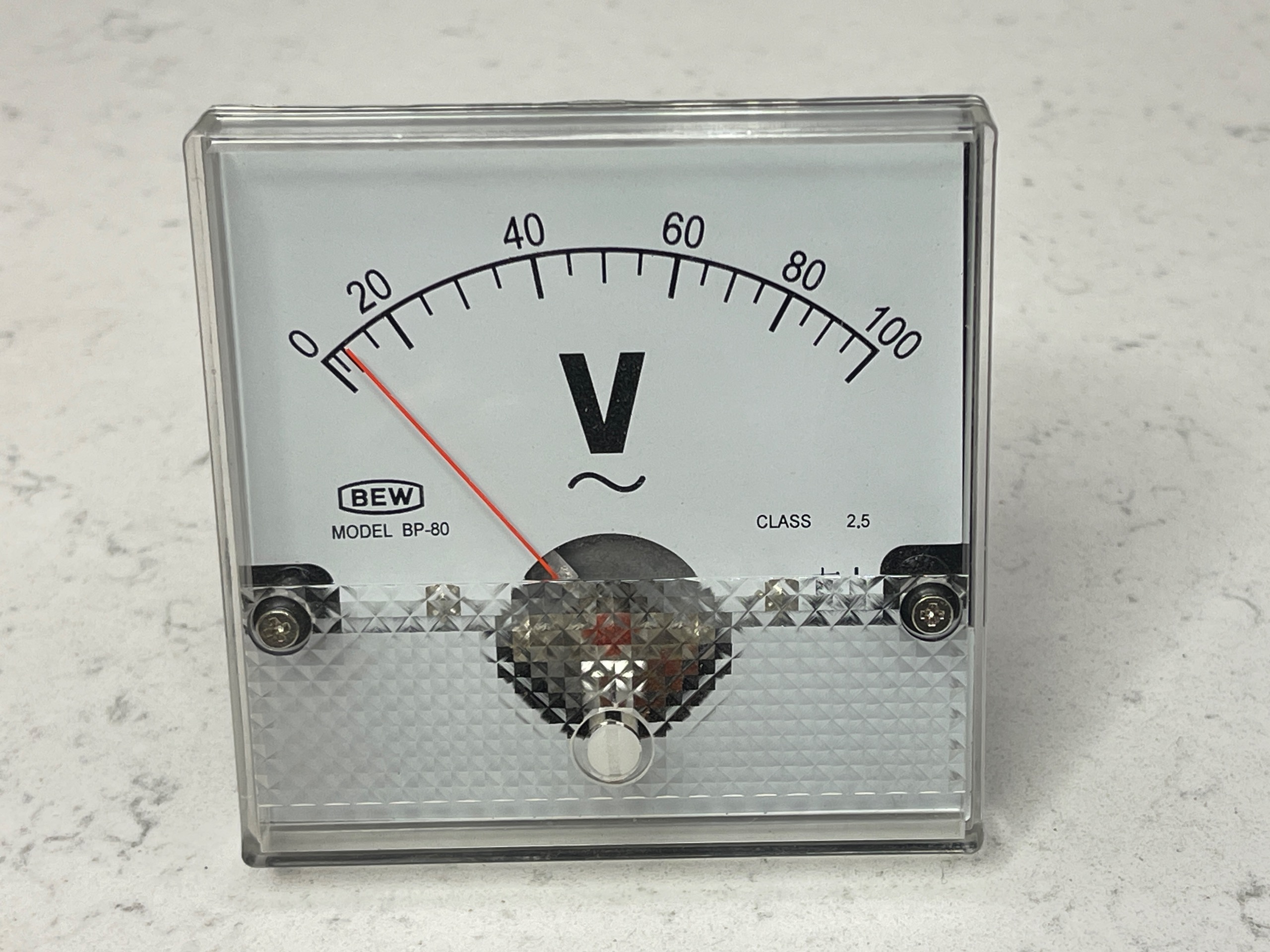 ولت متر تایوانی 100vac ابعاد 80 در 80 میلیمتر bew