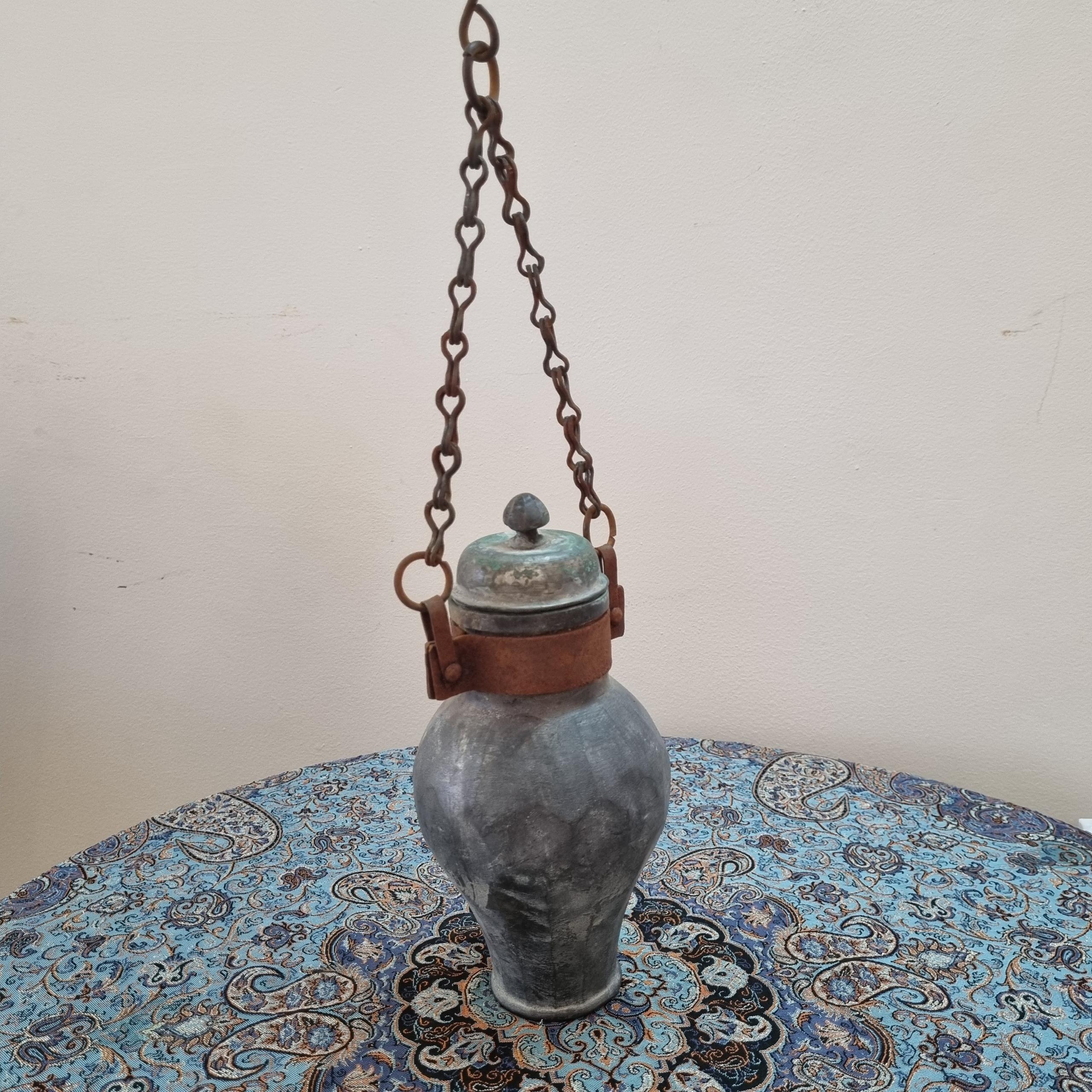 دبه روغن مسی کلکسیونی بدنه لانه زنبوری