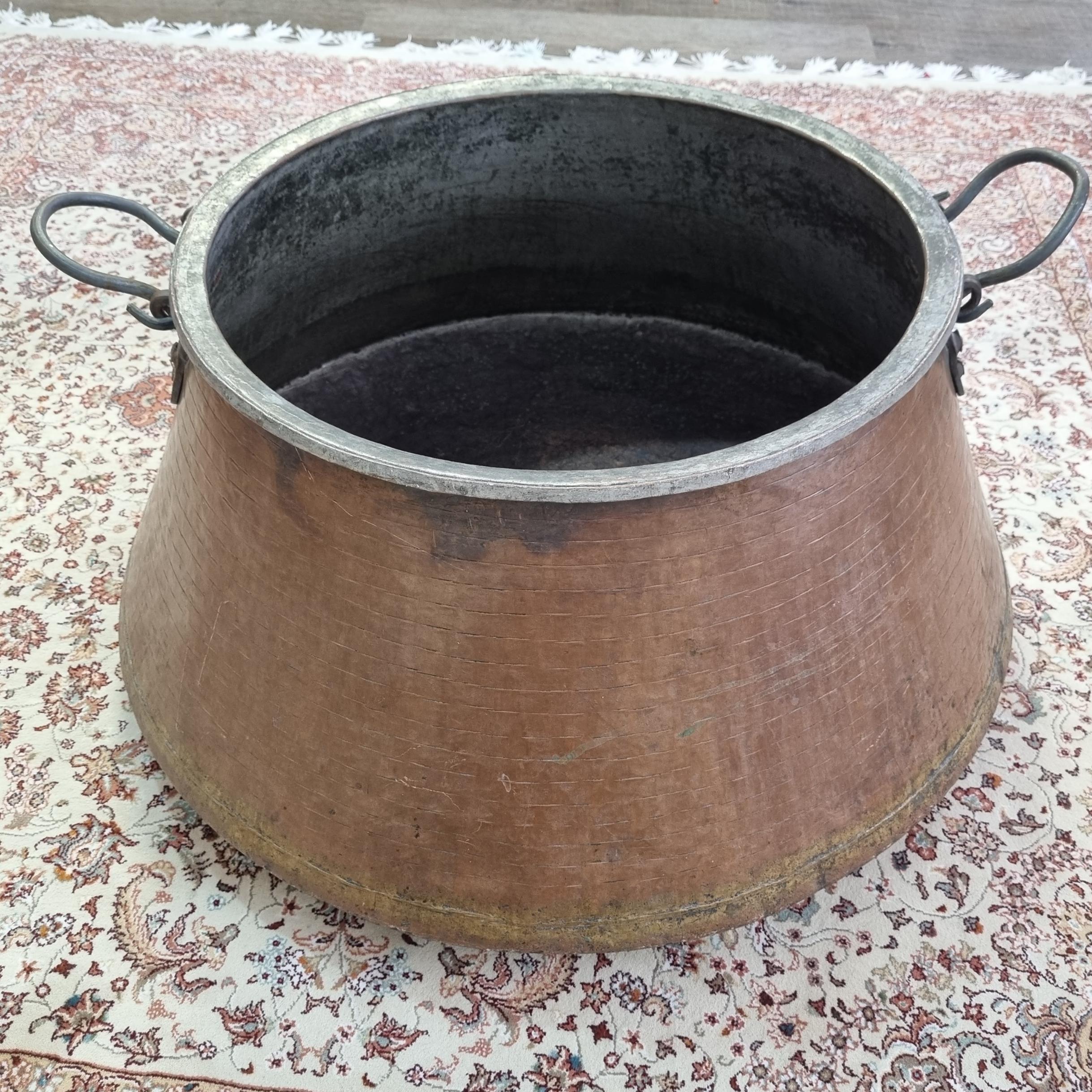 دیگ مسی زنجانی بزرگ هزار چکش19.75 کیلو
