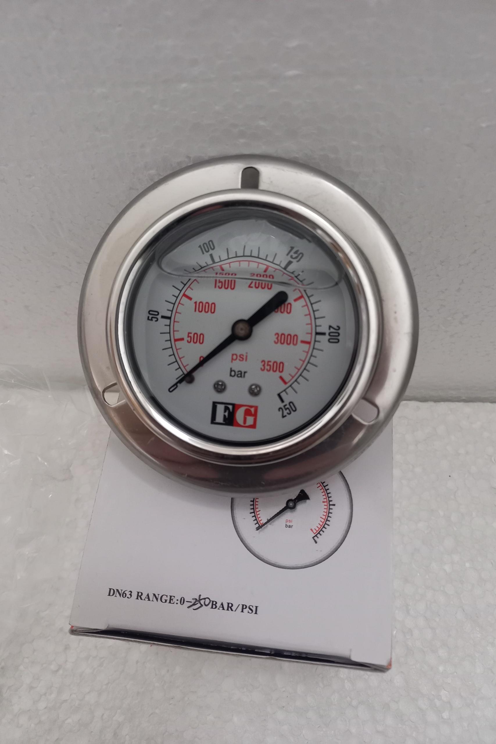 مانومتر گیج فشار تابلویی FG روغنی 250 ( bar) اصلی