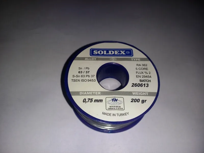 سیم لحیم 200 گرمی Soldex اورجینال 0/75 ترکیه