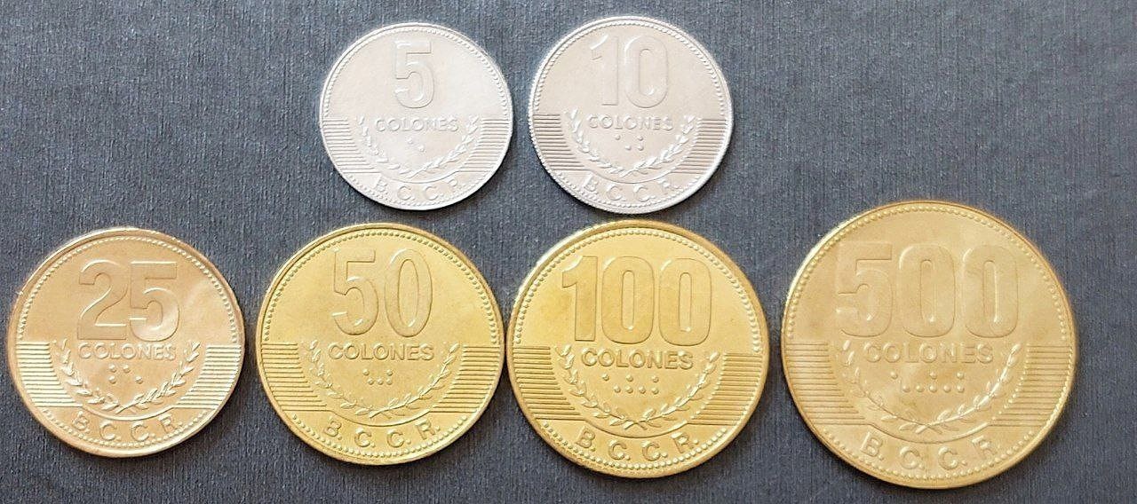 ست سکه های کاستاریکا.توضیحات