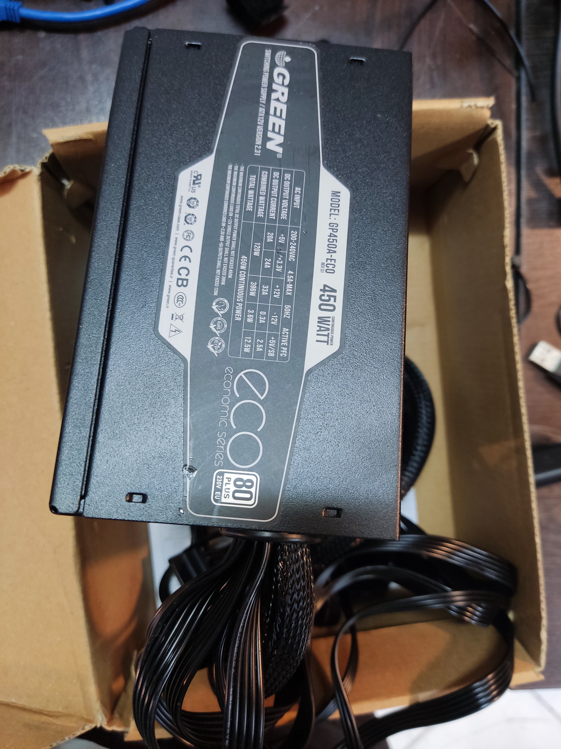 پاور کامپیوتر گرین مدل GP450A ECO Rev3.1 گارانتی