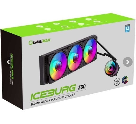 خنک کننده آبی گیم مکس IceBurg 360 Infinity Black