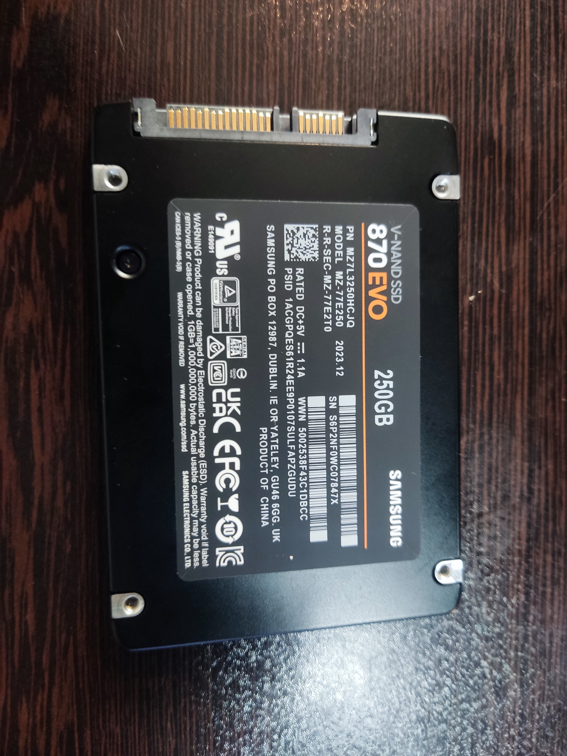 Samsung 870 EVO 250GB Internal SSD