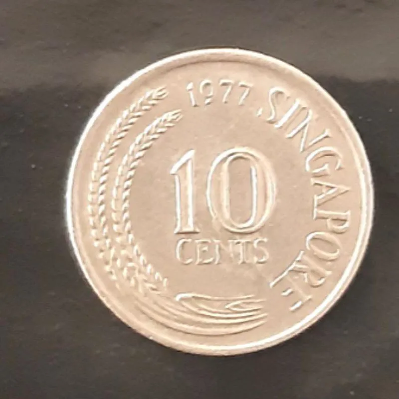 یک عدد سکه 10 سنت سنگاپور 1977
