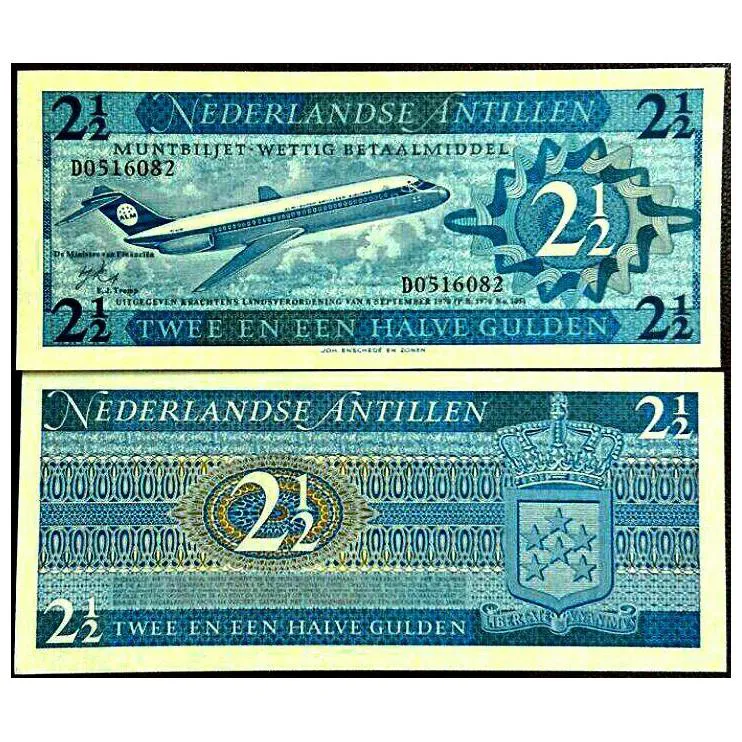 یک برگ اسکناس 2/5 گیلدن آنتیل هلند 1970 م