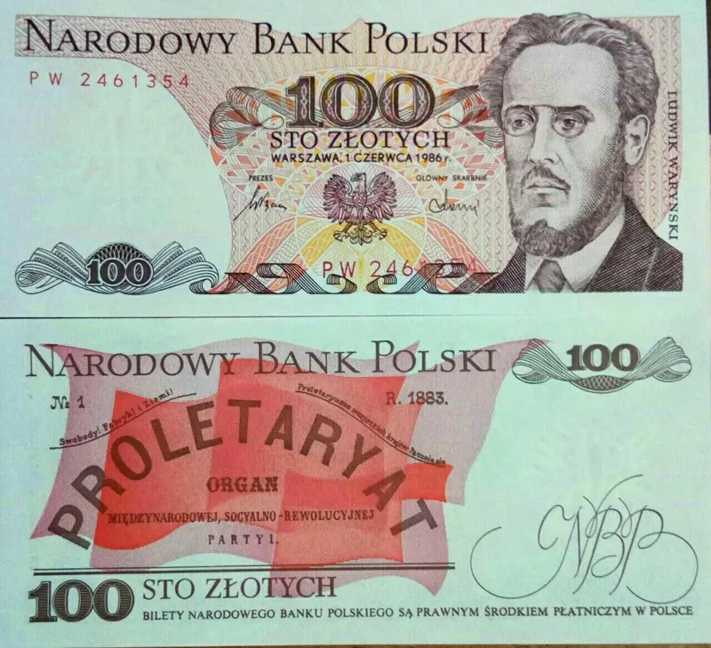 یک برگ اسکناس 100 زلوتی لهستان