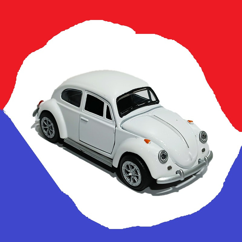 ماشین فلزی فولکس بیتل سفید _ دو درب و کاپوت بازشو