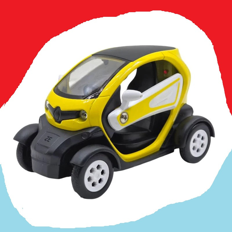 ماکت فلزی ماشین رنو توییزی زرد _چراغزن