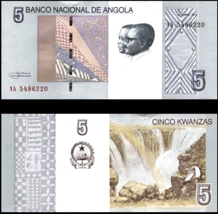 یک برگ اسکناس 5 کوانزاس آنگولا _توضیحات مطالعه شود
