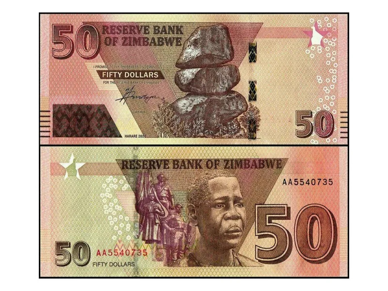 یک برگ اسکناس 50 دلار زیمباوه  _توضیحات مطالعه شود