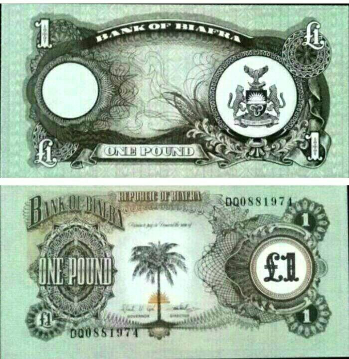 یک برگ اسکناس 1 دلار بیافرا _ کمیاب