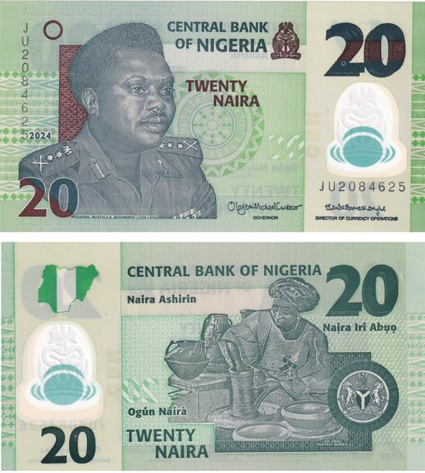 یک برگ اسکناس 20 نایرا نیجریه _توضیحات مطالعه شود