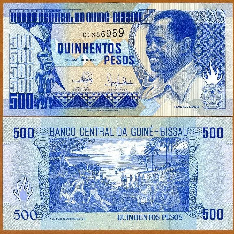 یک برگ اسکناس 500 پزو گینه بیسائو _ کمیاب