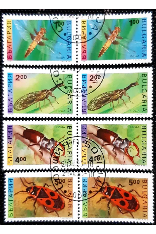 8 عدد تمبر حشرات بلغارستان