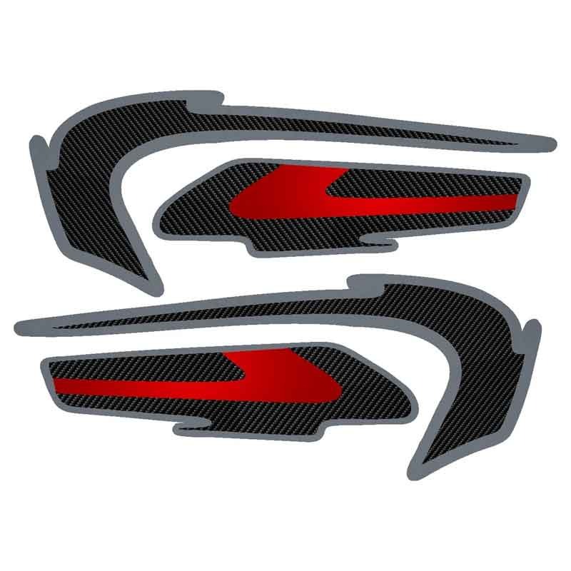 برچسب  موتورسیکلت طرح کربن کد Bm004r مجموعه 4 عددی