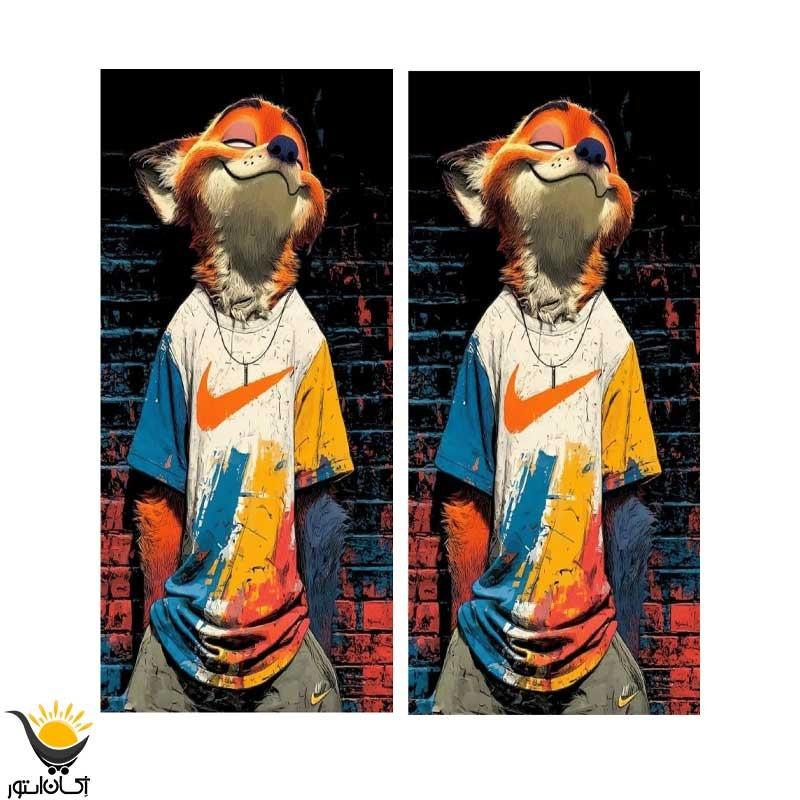 برچسب بدنه خودرو طرح روباه کدBS093 مناسب ستون