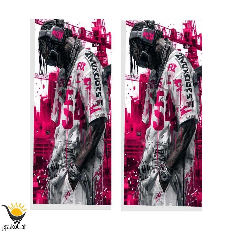 برچسب خودرو طرح فوتبالیست کدBS0101 مناسب ستون