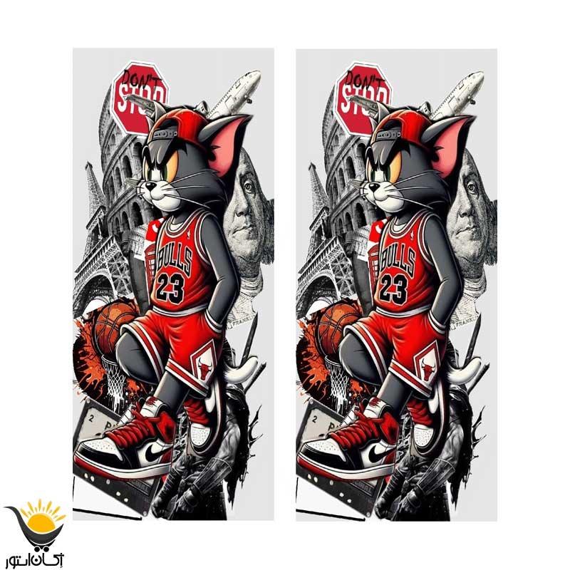 برچسب بدنه خودرو طرح تام وجری کدBS0102 مناسب ستون