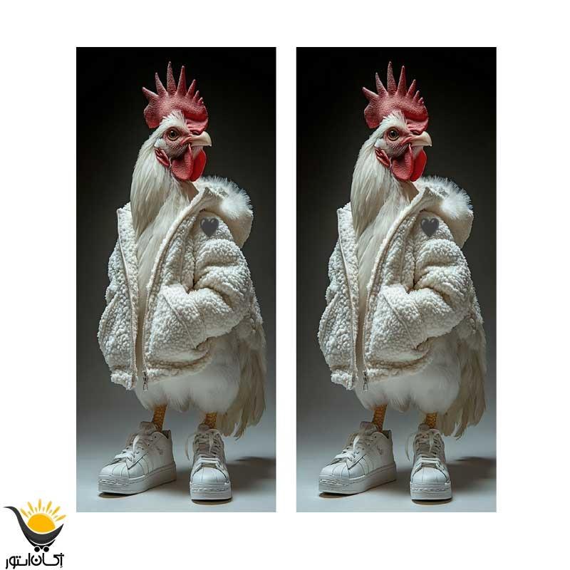 برچسب خودرو طرح خروس کدBS0105 مناسب ستون