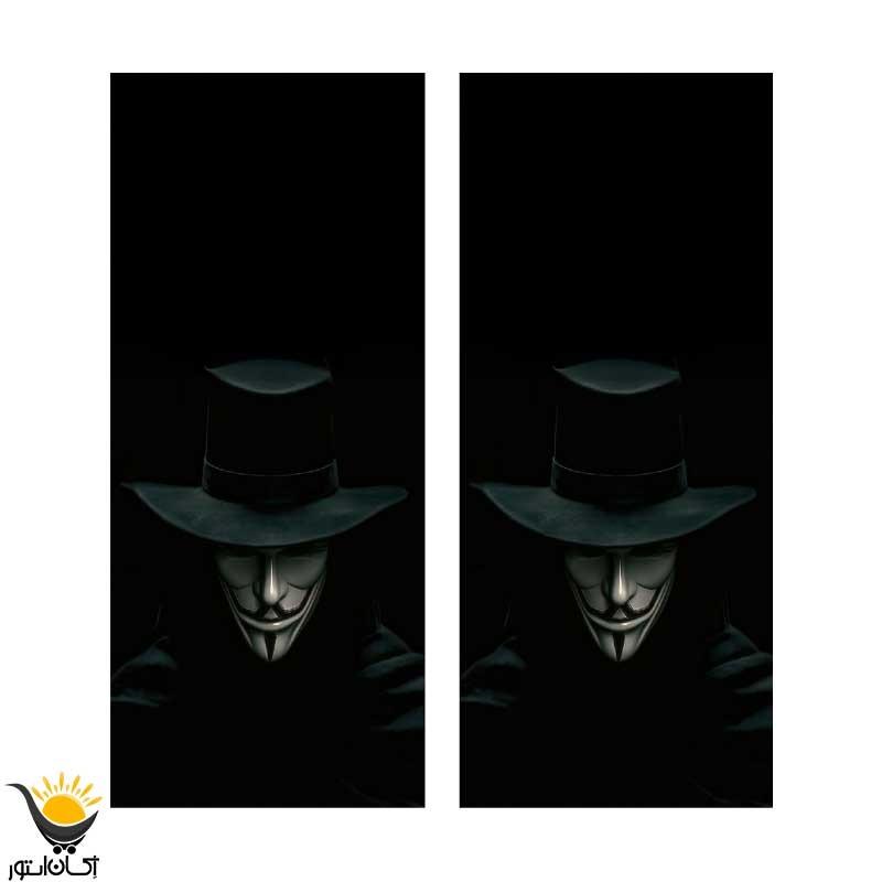 برچسب خودرو طرح سیاه کدBS0106 مناسب ستون