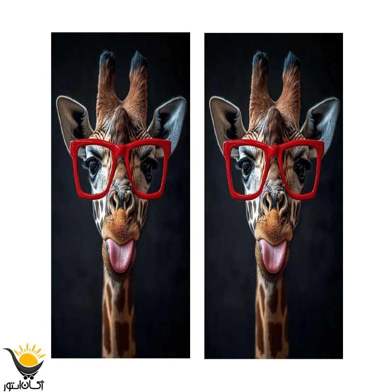 برچسب خودرو طرح زرافه کدBS0107 مناسب ستون