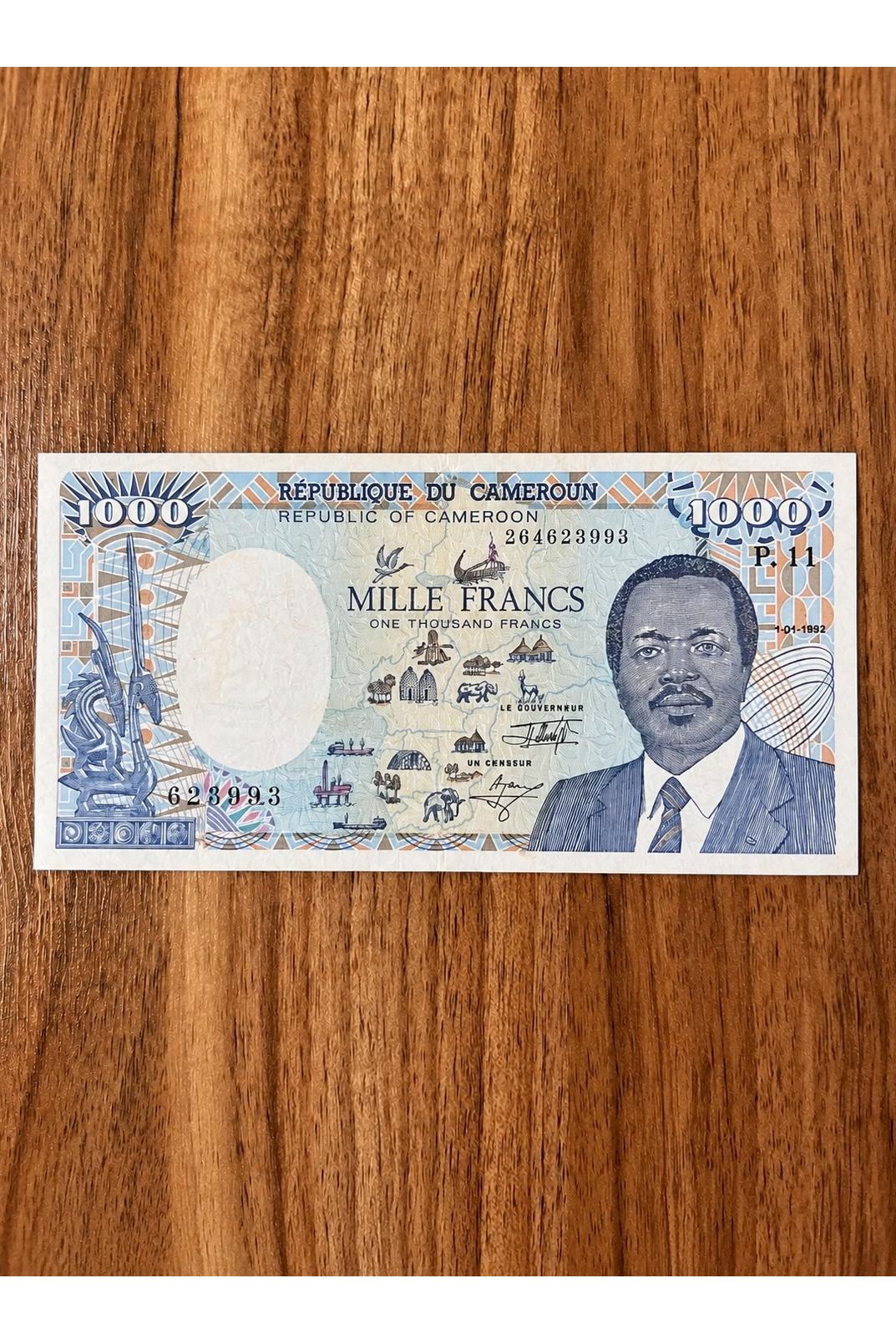 اسکناس 1000 فرانک کامرون سال 1992 میلادی
