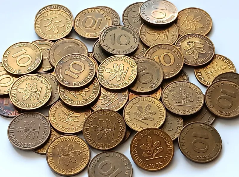 50 عدد 10 فنینگ آلمان از دهه 70 تا 90