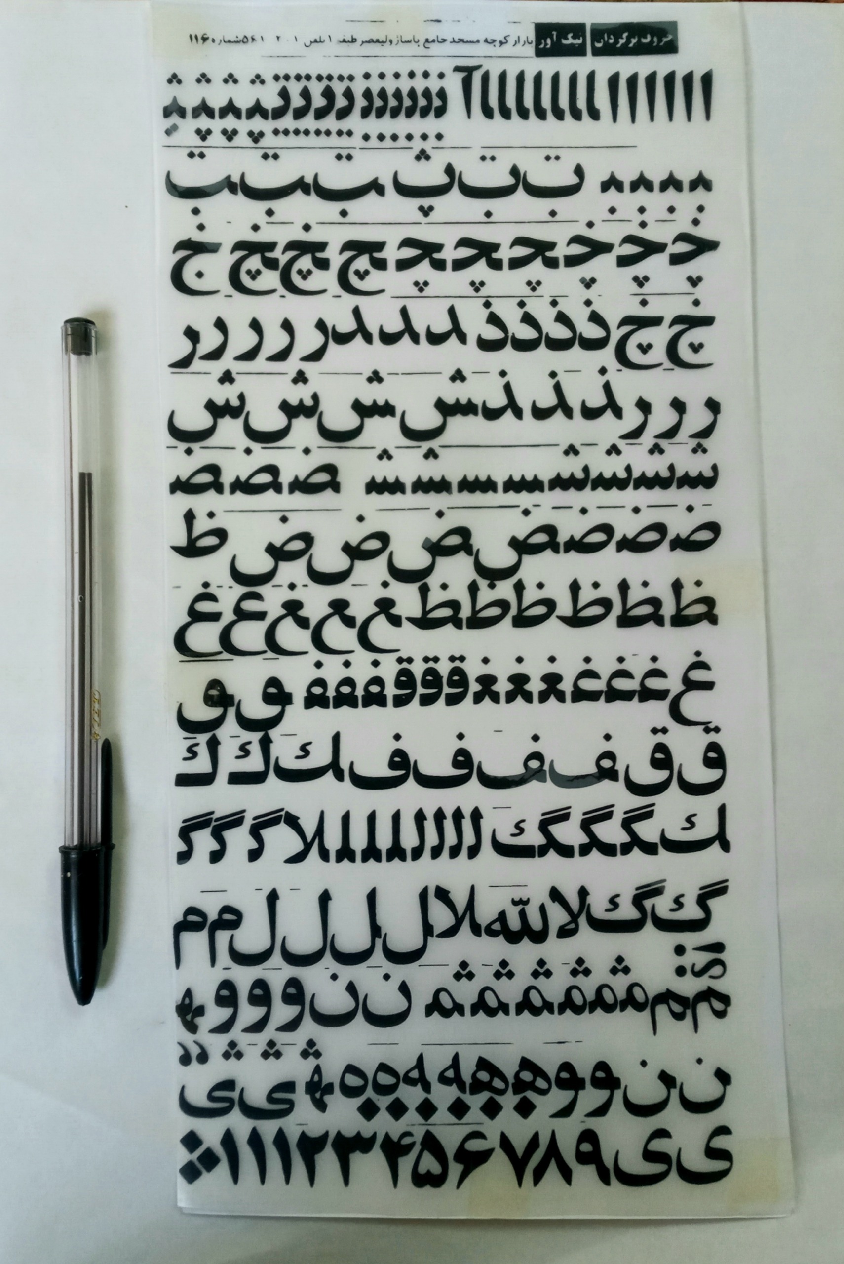 حروف برگردان فارسی قدیمی