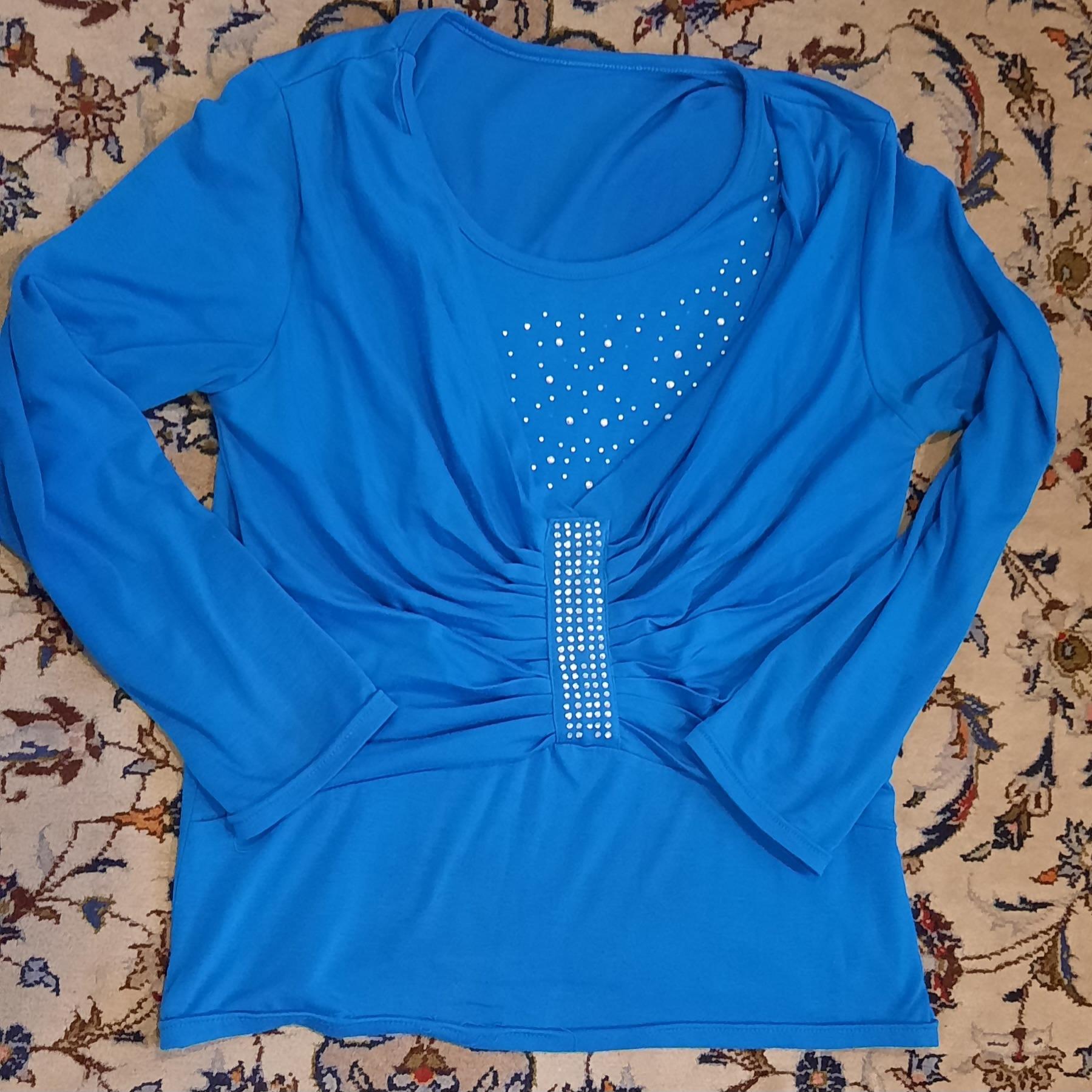بلوز آبی زنانه